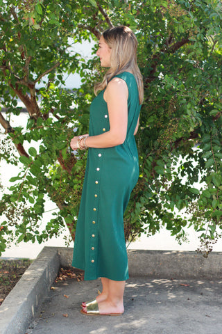 Gold Details Midi Dress