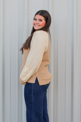 Floral Waffle Knit Top