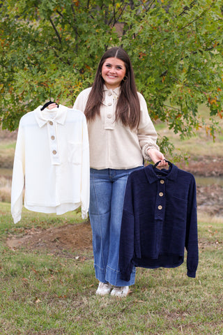 Casual Wooden Buttons Top