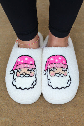 Pink Santa Slippers