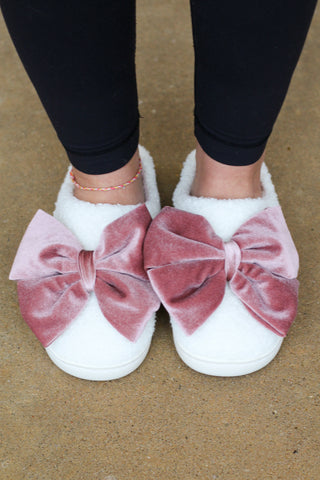 Velvet Bow Slippers