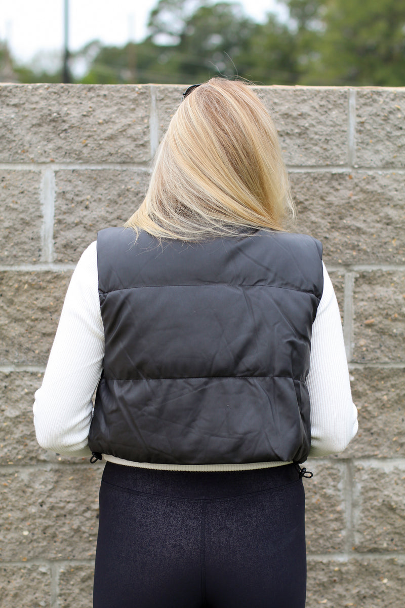 Pretty Puffer Vest-Black