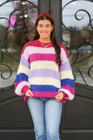 striped chunky sweater