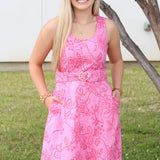 Boho Belted Midi Dress