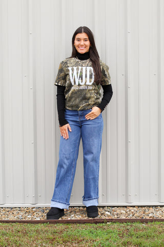 What Jesus Did Camo Top