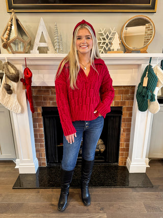 Collared Chunky Knit Sweater