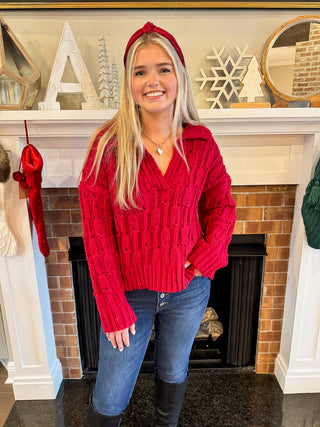 Collared Chunky Knit Sweater