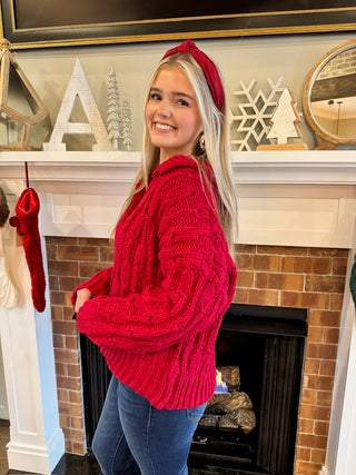 Collared Chunky Knit Sweater