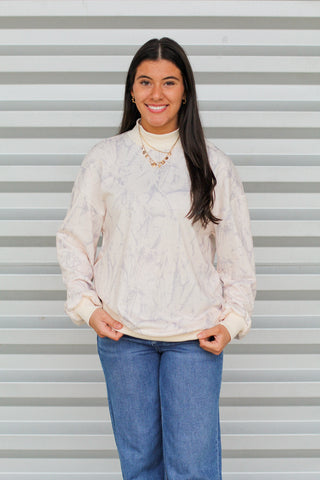 Camo Mock Neck Sweatshirt