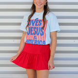 Loves Jesus & America Stripe Tee