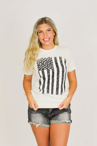 Mr.P's Vintage Flag Tee-Ivory