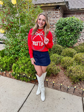 Merry Wreath Knit Sweater