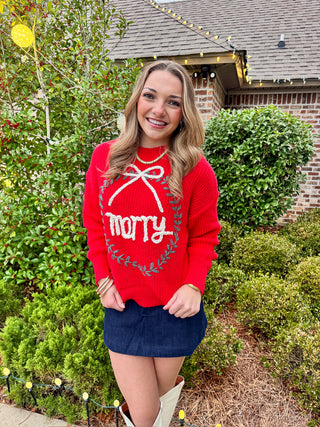 Merry Wreath Knit Sweater