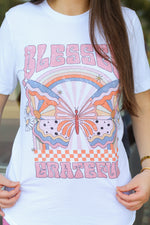 Blessed Butterfly Tee-White