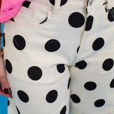 Bold Polka Dot Barrel Jeans