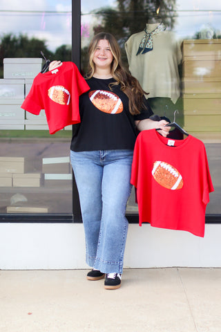 Sequin Football Game Top
