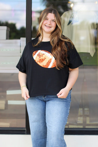 football sequin tee