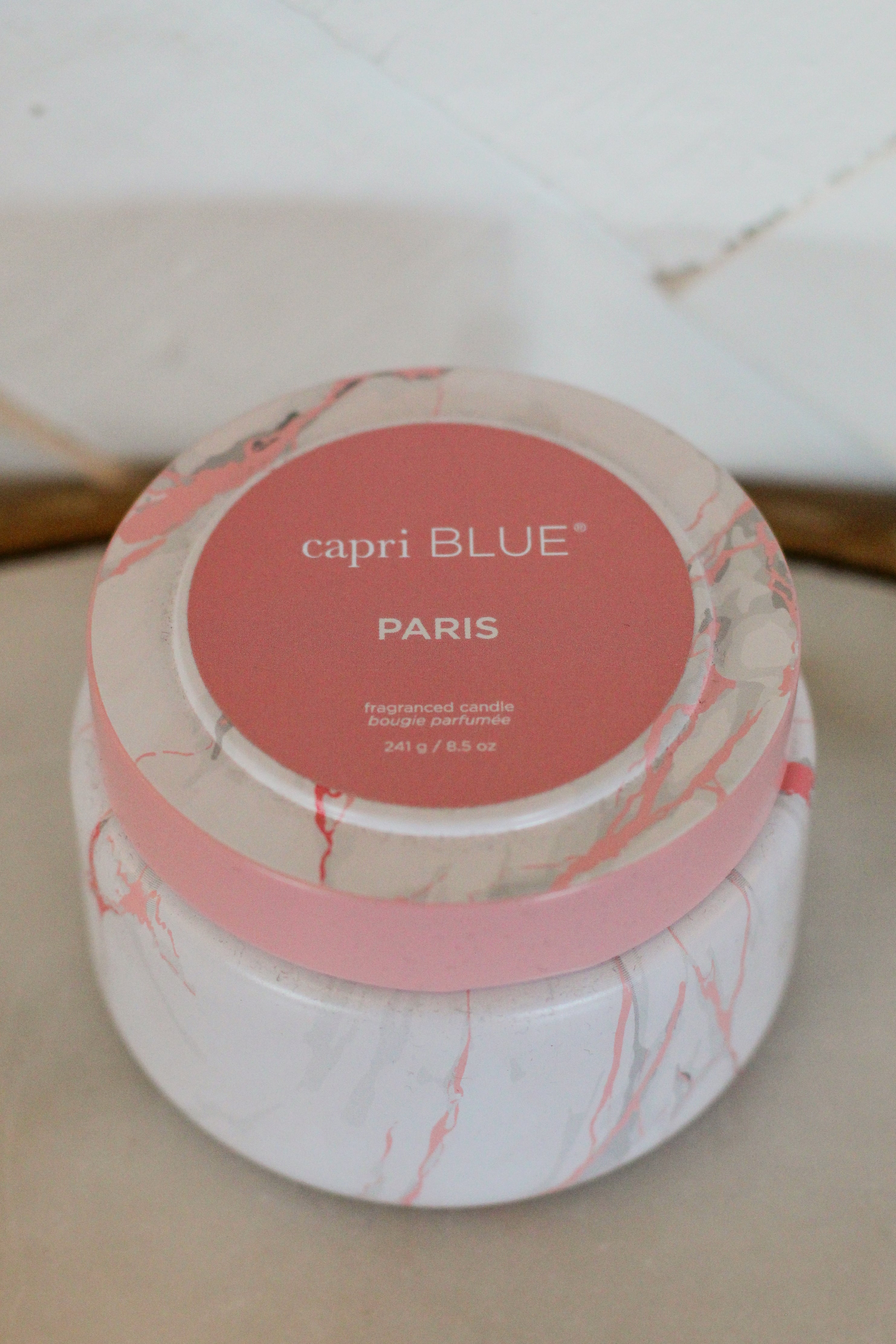 8.5 oz Modern Marble Paris Tin Candle