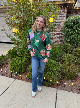 Sequin Gift Box Pullover