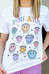 Inspirational Happy Face Tee-White