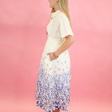 Floral Border Midi Dress