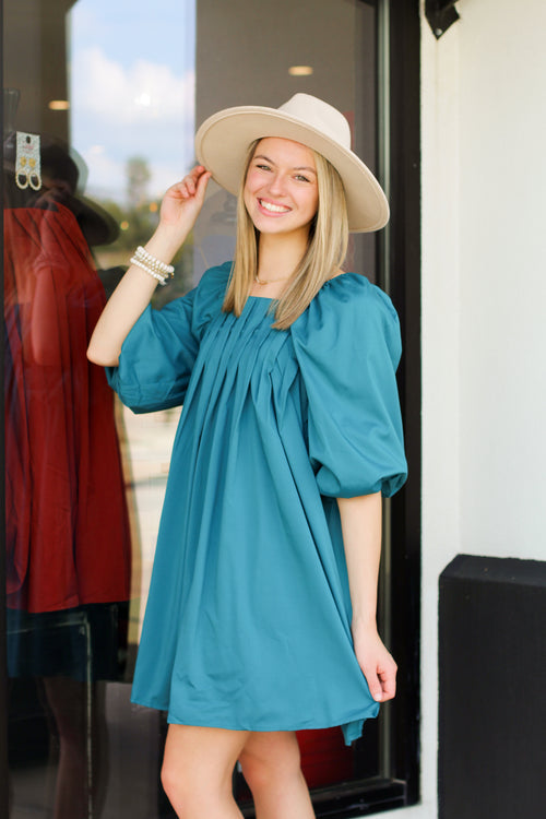 Lovely and Sweet Dress-Teal