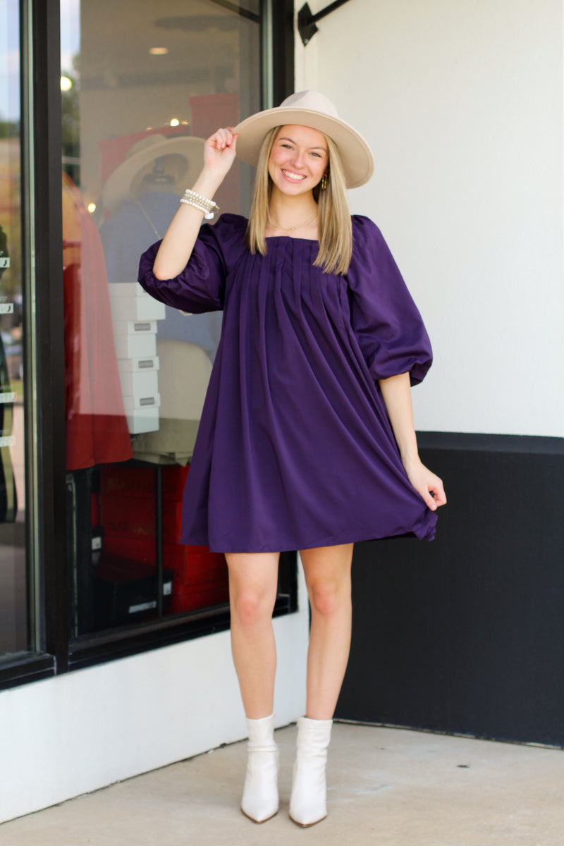Lovely and Sweet Dress-Plum