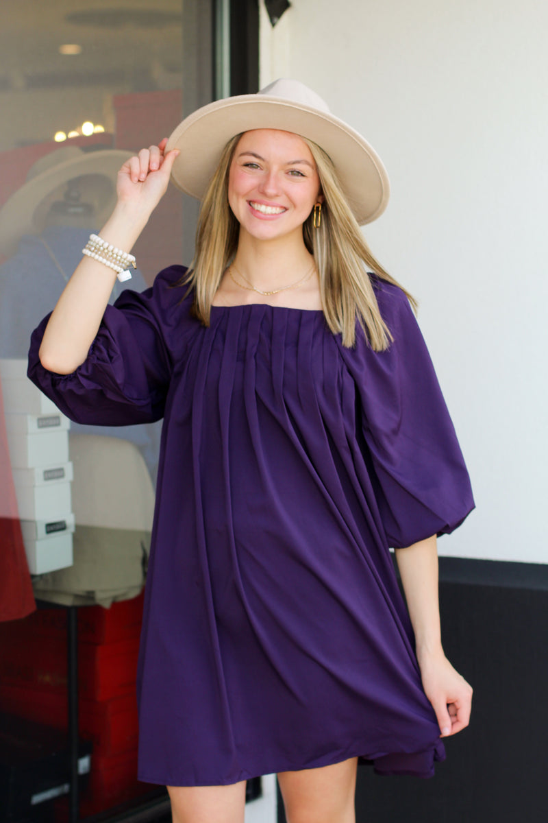 Lovely and Sweet Dress-Plum