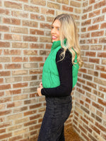 Puffy Puffer Vest-Kelly Green