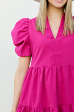Just Another Babydoll Dress-Magenta