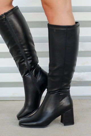 black tall boots