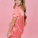 Tween Bold Color Stripe Pajama Set