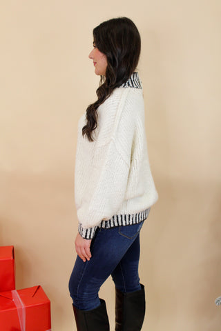 Stitch Mock Neck Sweater