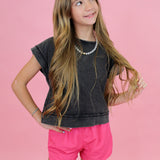 Mini Acid Wash Open Back Top