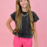 Mini Acid Wash Open Back Top