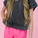 Mini Acid Wash Open Back Top