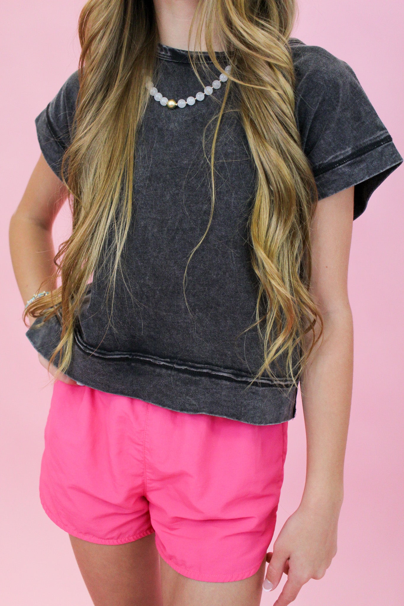 Mini Acid Wash Open Back Top