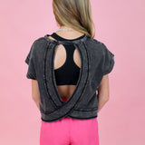 Mini Acid Wash Open Back Top