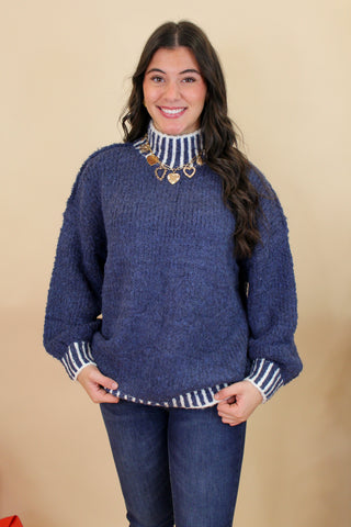 Stitch Mock Neck Sweater