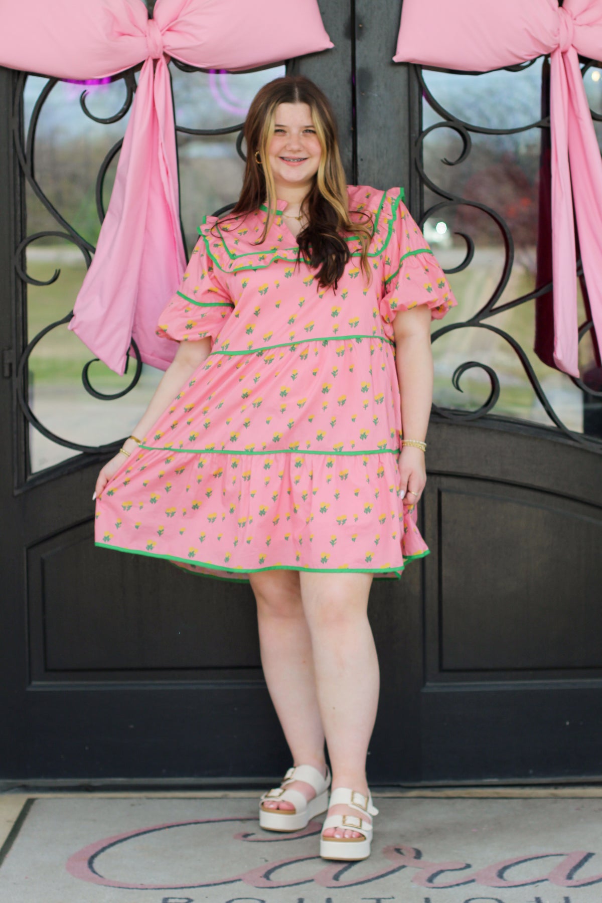 Layered Ruffle Floral Dress