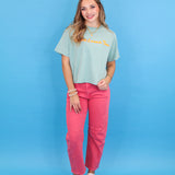 Script Jesus Loves You Crop Tee