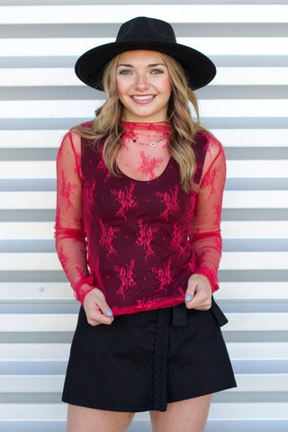 Lace And Flowers Top