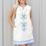 Embroidered Tulips Dress