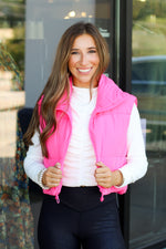Penny Puffer Vest-Hot Pink