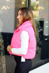 Penny Puffer Vest-Hot Pink