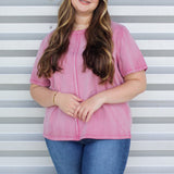 basic raw edge seam plus size top