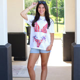 American Flag Bikini Tee