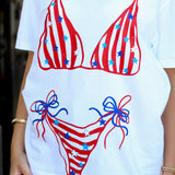 American Flag Bikini Tee