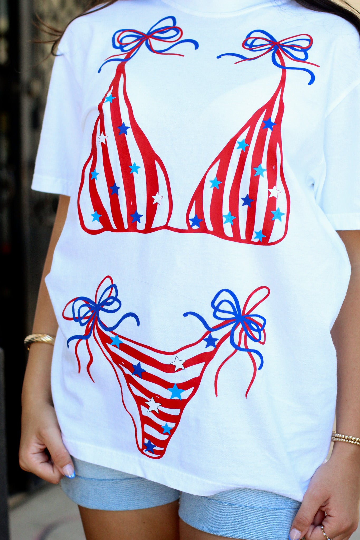American Flag Bikini Tee
