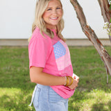 Red, White and Pink America Tee